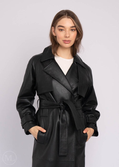Aria - Women's Leather Trench Coat